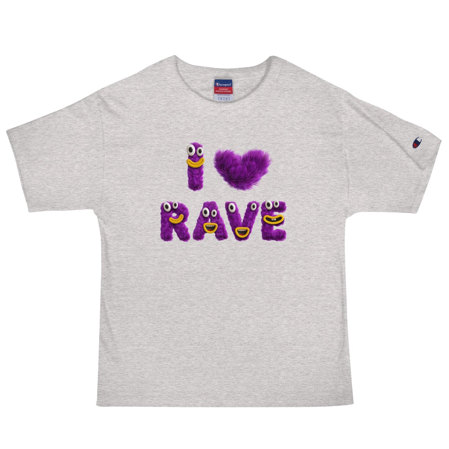 I ♥ Rave (Fuzzy Monster) - T Shirt - BERRR SHOP
