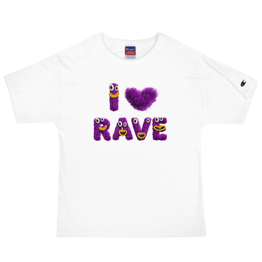 I ♥ Rave (Fuzzy Monster) - T Shirt - BERRR SHOP