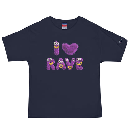 I ♥ Rave (Fuzzy Monster) - T Shirt - BERRR SHOP