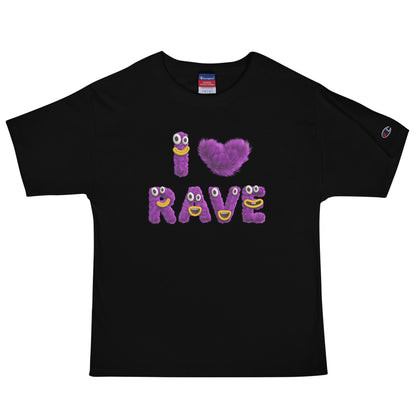 I ♥ Rave (Fuzzy Monster) - T Shirt - BERRR SHOP