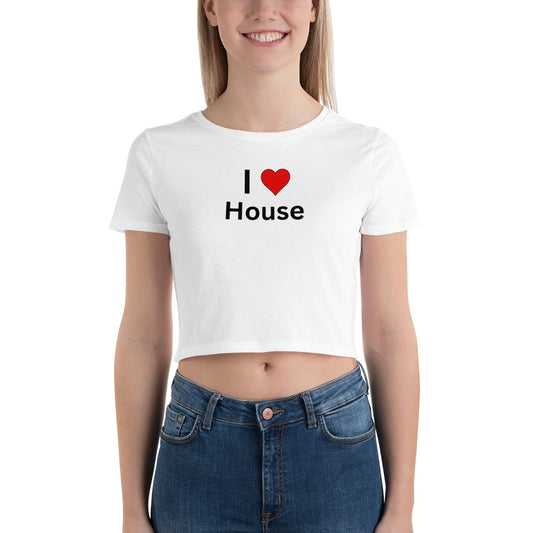 I ♥ House - Crop Top (White)